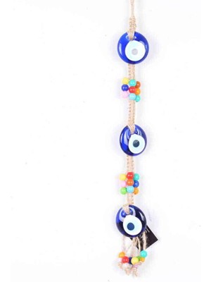 Depposite Nazar Makrome Üçlü Oval Şekilli Örme Boncuk Detaylı Duvar Süsü