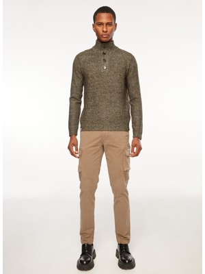 Fred Mello Normal Bel Normal Paça Slim Fit Kahve Erkek Kargo Pantolon Fmnelson