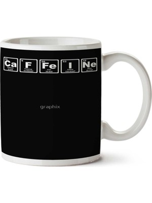 Art Hediye Caffeine Kafein Periyodik Cetvel Kahve Iki Tarafı Baskılı Kupa Bardak