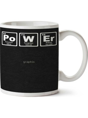 Power Güç Periyodik Cetvel Iki Tarafı Baskılı Kupa Bardak