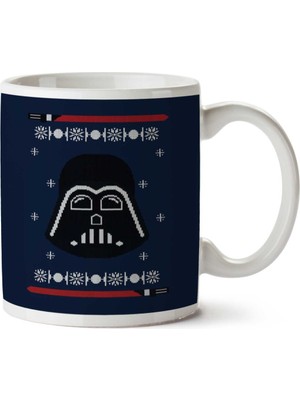 Darth Vader Light Saber Star Wars Christmas Knit Iki Tarafı Baskılı Kupa Bardak