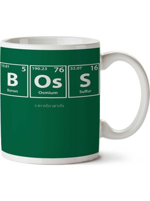 Boss Patron Periyodik Cetvel Iki Tarafı Baskılı Kupa Bardak