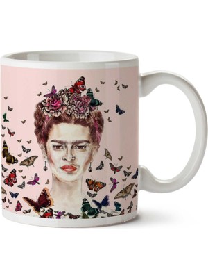 Frida Kahlo Uçuşan Kelebekler Iki Tarafı Baskılı Kupa Bardak