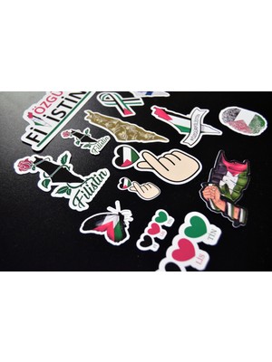 Filistin Sticker Set -14 Parça-Parlak Kağıt