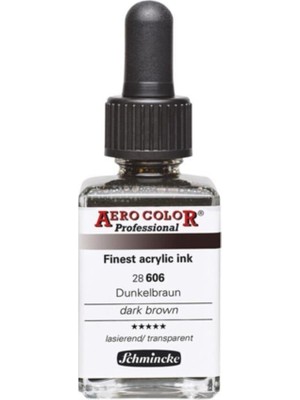 Schmincke Aero Color Airbrush Akrilik Mürekkep 28 ml 606 Dark Brown