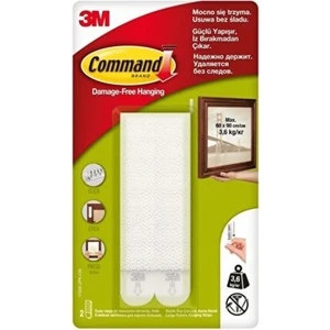 3M™ Command™ 17206-2PK-CIS Büyük Boy Cırt Cırt Bant, Max 3,6 kg (2 Set Büyük Boy Cırt Bant)