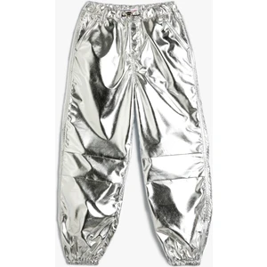 Varaklı Parlak Paraşüt Pantolon