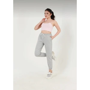 Yüksel Işık Kadın Jogger Eşofman Altı Gri Lastik Paça