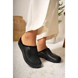 Gimer Avm Ortopedik Ped Burnu Kapalı Siyah Terlik