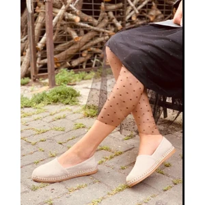 Kadın Babet Espadril Bej Keten Günlük Ayakkabı