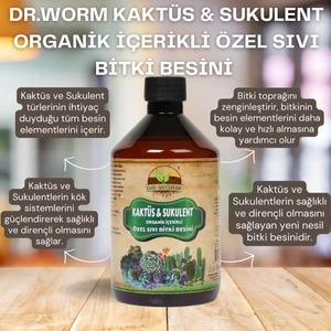 Dr. Worm Kaktüs & Sukulent Organik İçerikli Özel Sıvı Bitki Besini 500 ML