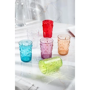 EW's Kitchenware Akrilik Renkli 6 Lı Kısa Bardak & Su Meşrubat Kahve Yanı Bardağı 400 ml (Cam Değildir )