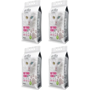Baby Powder Scended  Bebek Pudrası Kokulu Ince Tane Topaklanan 4X10 L4 Adet 10 Litre  Kedi Kumu