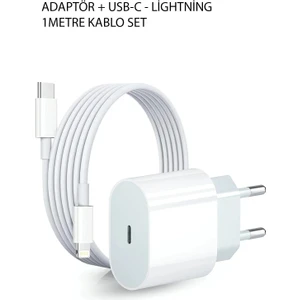Apple 20W Uyumlu Adaptör ve Iphone 11-12-13-14 Pro Promax Uyumlu 1 MetreType-C To Lightning Şarj Seti