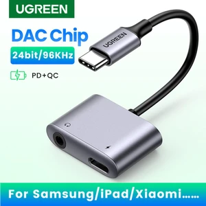 Betty Becky Ugreen USB C - Aux Kablo Adaptörü Tip C 3.5mm Aux Kulaklık Dönüştürücü Dac Çip Pd Qc Şarj iPad Pro 2020,2018, Huawei P20 Pro Samsung S20 Fe, S20, S20 +, S20 Ultra, S10, Piksel 4 (Yurt Dışından)