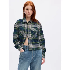 Kadın Yeşil Crop Gömlek