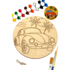 Art Inside Vosvos Ahşap Boyama Tuval Seti Hediye Hobi Kiti 20  cm  Love Bug Fusca