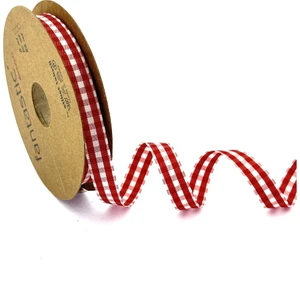 Kırmızı Ekose Kurdele (1cm Genişlik - 25MT Uzunluk)