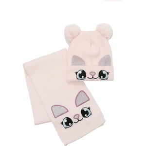 Kıtty Set G - 3Pr Pembe Kız Çocuk Atkı Bere