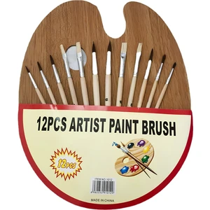 Weather Forecast 12 Adet At Kılı Yağlı Akrilik ve Suluboya Fırçası Takımı Boya Paleti Seti CIN550