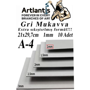 A4 Mukavva Gri 1.0 mm  10 Adet 1 Paket 21 x 29 7  cm  A-4 Mukavva 1 0  mm  Kalınlığında A-4 Mukavva
