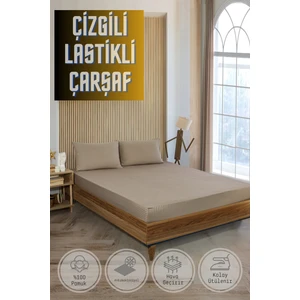 Soft Cotton Çift Kişilik Lastikli Çarşaf Takımı 180X200 cm + 2 Adet Yastık Kılıfı 50X70 cm