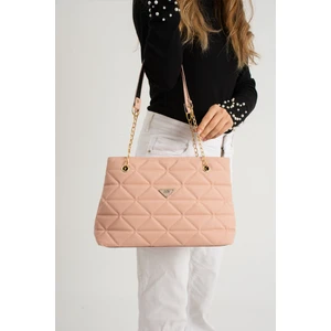 Nbi Bags Siyah Kapitone 3 Bölme Fermuar Kapama Zincir Askılı Astarlı El Kol ve Omuz Çantası