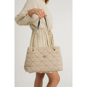 Nbi Bags Siyah Kapitone 3 Bölme Fermuar Kapama Zincir Askılı Astarlı El Kol ve Omuz Çantası