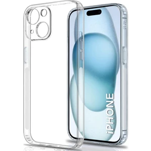 Apple iPhone 15 Plus Kılıf Şeffaf Kamera Korumalı Yumuşak Silikon