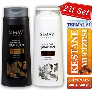 Simav Synaus Kestane Özlü ve Termal Sulu Şampuan Seti 2'li - 500 ml