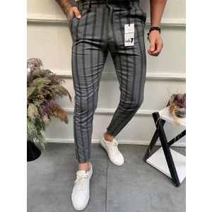 Erkek Slimfit Kesim Çizgili Kumaş Pantolon