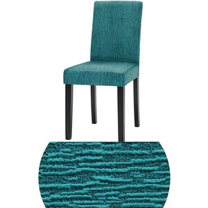 6 Adet Dokuma Jakar, Eteksiz, Sandalye Kılıfı. Yıkanabilir, Esnek, Lastikli Sandalye Örtüsü.