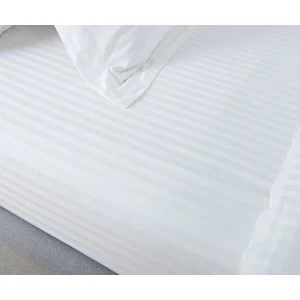 Çizgili Saten Yatak Çarşafı Lastikli 160X200 Yastık Kılıfı 50X70 Fitted Çift Kişilik Çarşaf Seti
