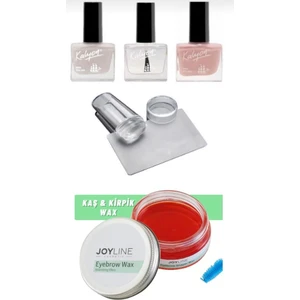 Kalyon French Set - Stamper Silikon - Joy Line Kaş Şekillendirici ve Sabitleyici Wax 50 ml