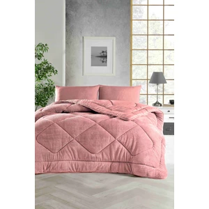 Ely Parker Battal Boy Yorgan, Renkli, Wellsoft, Peluş Yumuşak, Çift Taraflı, 215X235 (220X240) Pembe