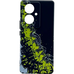Vivo V29 Lite Kılıf Siyah Duvar Yazısı Grafiti Desenli Telefon Kapağı Tam Koruma
