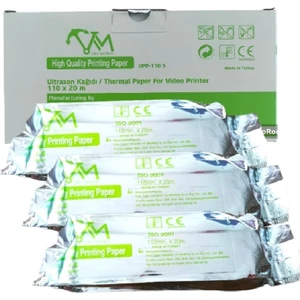 Upp 110 S Ultrason Kağıdı   Termal Paper For Video Printer 110  x  20 M 3 Adet