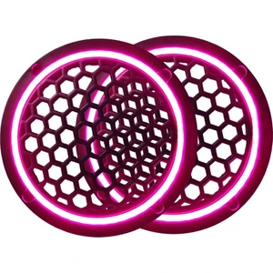 Neon Işıklı 16 cm Hoparlör ve Midrange Kapağı - 2 Adet - Pembe