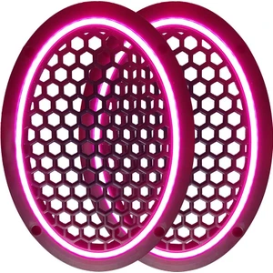 Neon Işıklı (6x9) Inç Kaliteli Plastik Hoparlör ve Midrange Kapağı - 2 Adet - Pembe