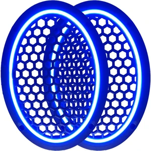 Neon Işıklı (6x9) Inç Kaliteli Plastik Hoparlör ve Midrange Kapağı - 2 Adet - Mavi