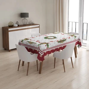 HET Concept 160X220CM Dijital Baskılı Yılbaşı Merry Christmas Noel Desenli Leke Tutmaz Dertsiz Masa Örtüsü Model 00006