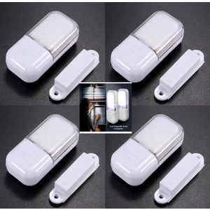 4 Adet Manyetik Dolap Içi LED Işık - Mutfak Dolap Ledi- Çekmece Ledi Kapağı Açınca Yanan Mini LED