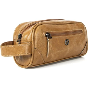 Erkek Vegan Deri Kişisel Traş Kozmetik Clutch Çanta Seyehat Bakım El Çantası