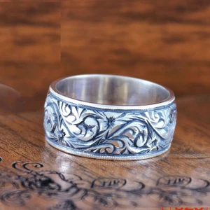 Gülistan Mücevherat El Yapımı Gümüş Alyans Kalemkar Işçilik 10 mm Alyans