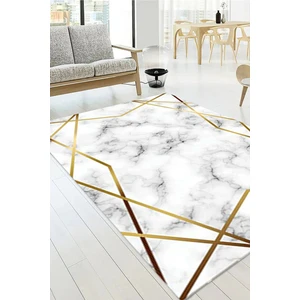 Armolin Halı Geometrik Mermer Desen Lastikli Halı Örtüsü (Süngersiz) SZZ-588