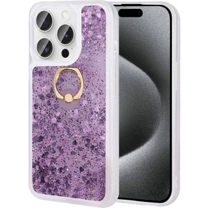 Kny Apple iPhone 15 Pro Kılıf Içi Hareketli Sıvılı Yüzüklü Milce Silikon