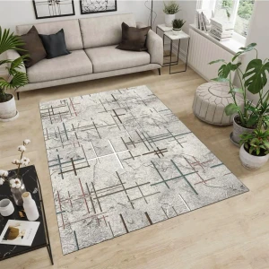 Armolin Halı Çizgili Desen Kadife Lastikli Halı Örtüsü (Süngersiz) SZZ-880
