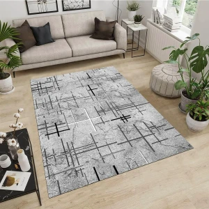 Armolin Halı Çizgili Desen Kadife Lastikli Halı Örtüsü HOARM-878
