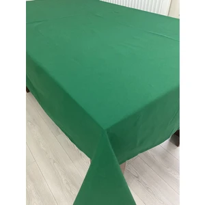 Zeren Home Sıvı Geçirmez Keten Dertsiz Masa Örtüsü Koyu Yeşil + 12 Peçete