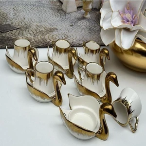 Kugulu Beyaz Goldfincan Takımı 6 Kişilik